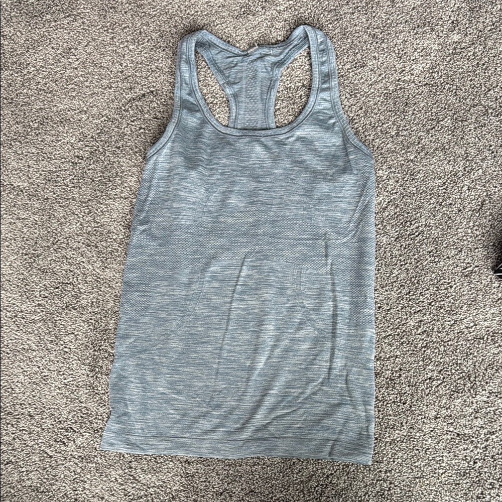 Lululemon Athletica Blue Fitted Sleeveless Tank Top